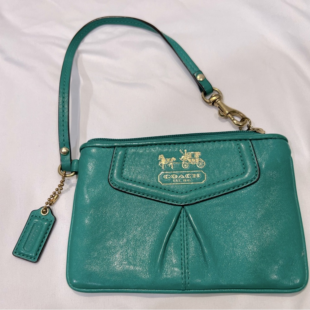 Coach | Wristlet Blue Green Wallet